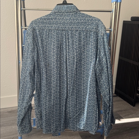 Express Men's Sun-Floral Patterned Denim Shirt-jacket - Picture 8 of 9